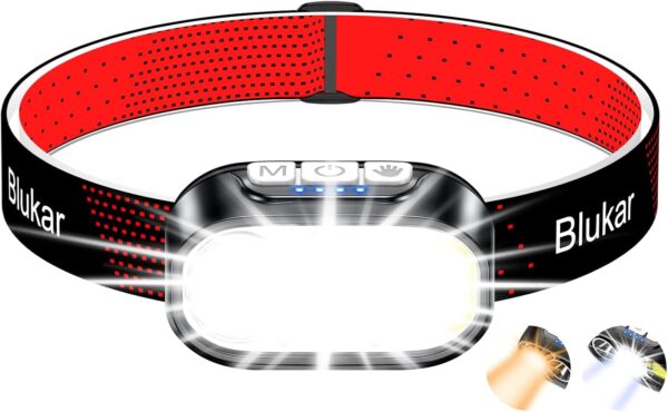 Blukar Lampe Frontale Rechargeable 2 Couleurs